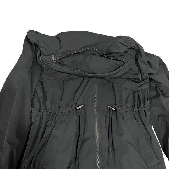 Banana Republic | BR Women's Water-Repellent Long Rain Jacket Black Medium - Picture 5 of 8